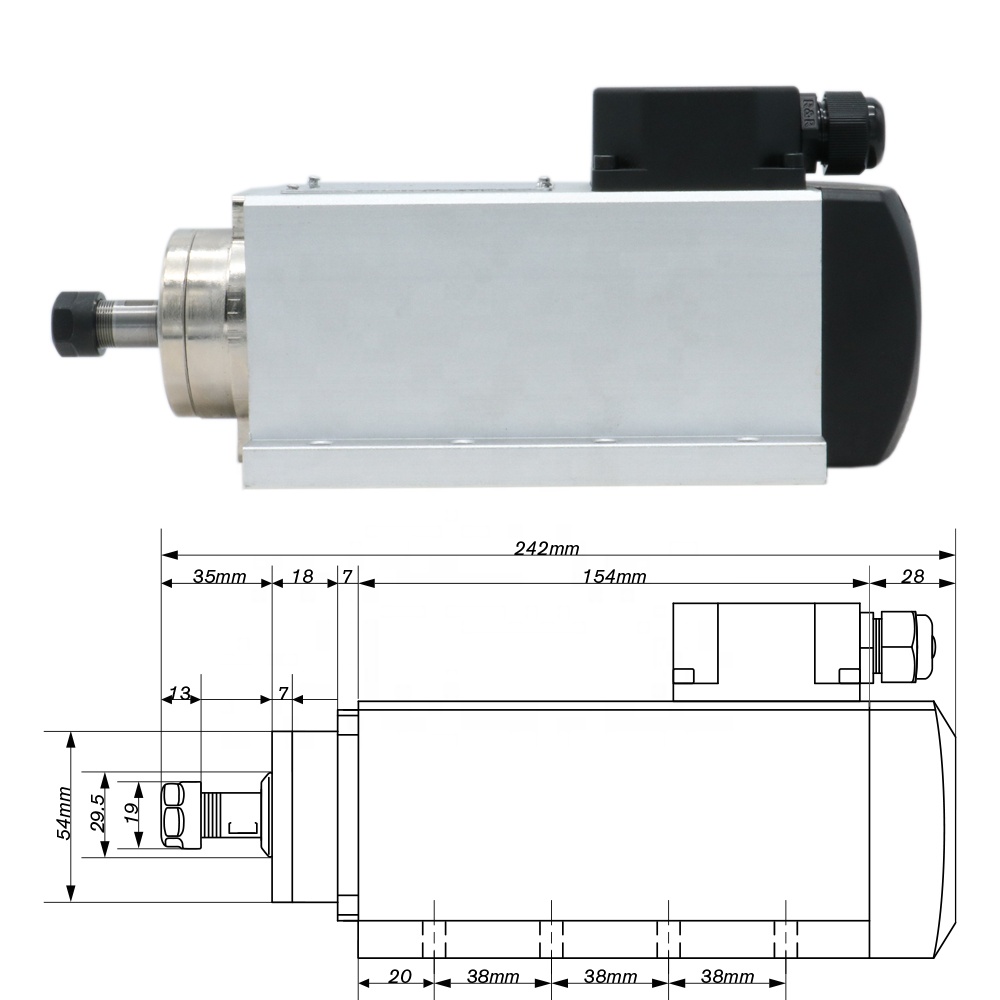 HLTNC 1.5kw Flash air Cooled S - Air Cooled 1.5Kw Spindle Motor Inverter 110V 评论和价格