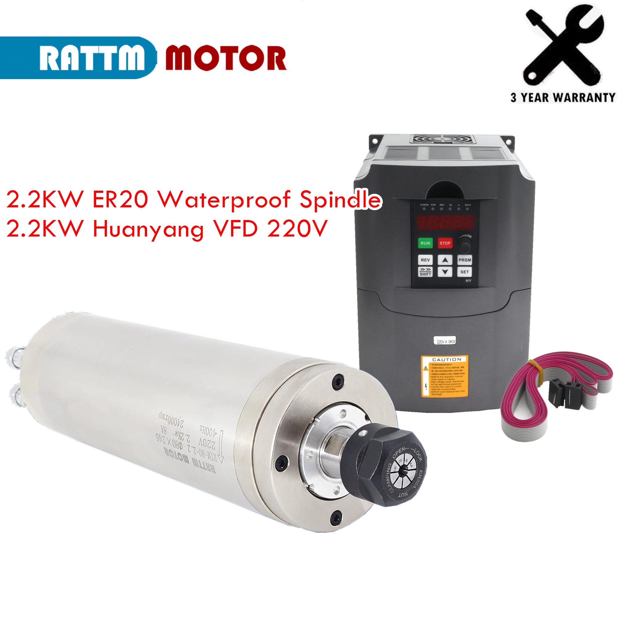 Waterproof Water Cooled CNC sp - 2.2Kw Water Cooled Spindle Kit Vfd 评论和价格